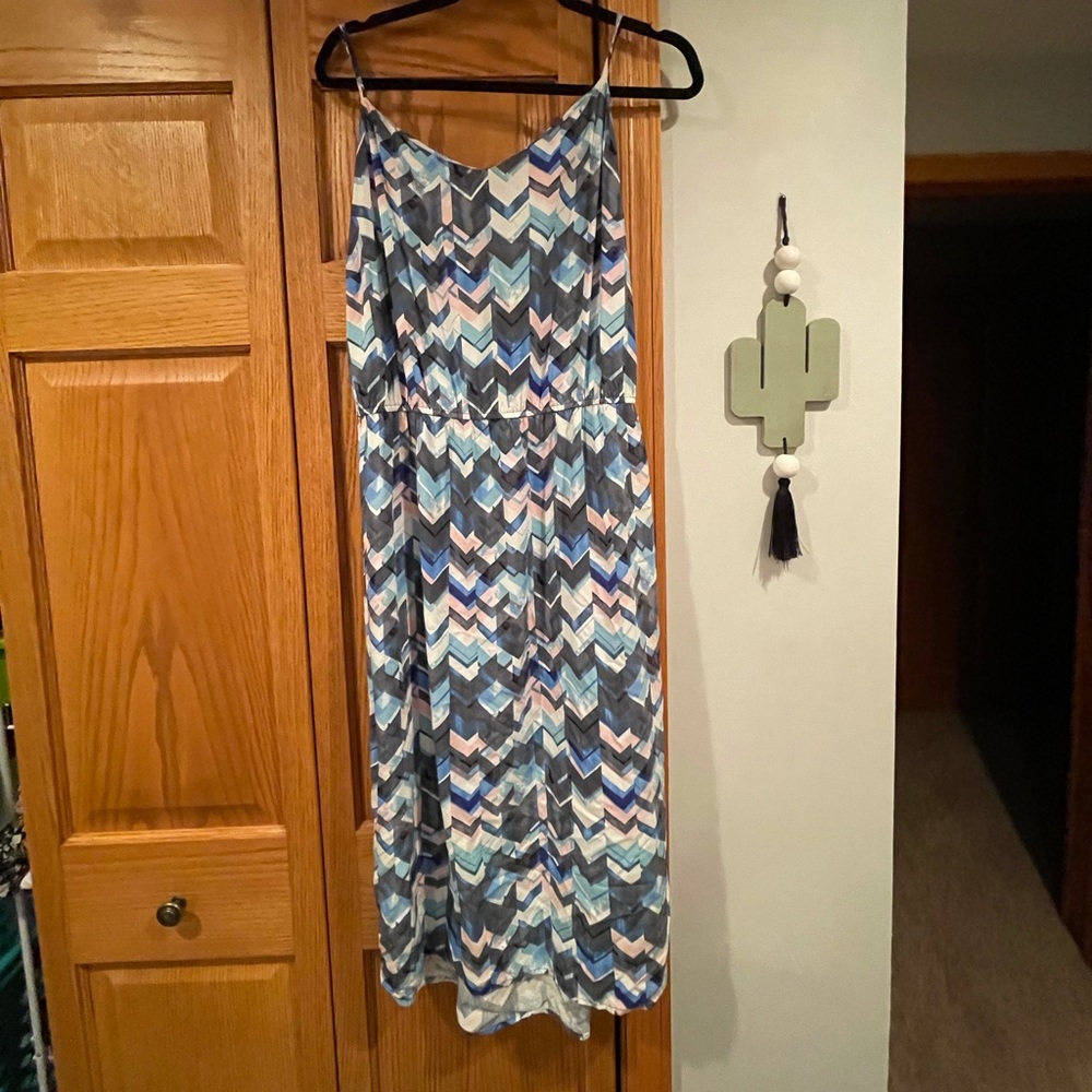 Multi Colored Chevron Knee Length Dress Size XL